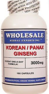 Korean Panax Ginseng ● Maximum Strength Caps ● 3,000mg 100ct