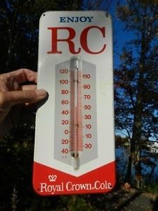   RC COLA SODA ROYAL CROWN COLA THERMOMETER ADVERTISING DRINK SIGN NICE