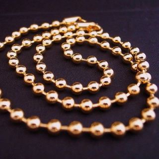 MENS 20 18K gold gp solid military ball bead LINK CHAIN HIPHOP 