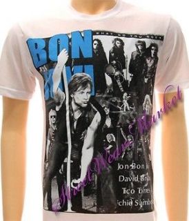 Bon Jovi American Metal Rock Vtg Women Men T shirt Sz M White