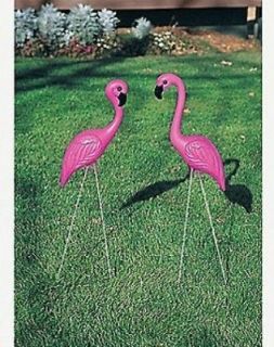 large pink flamingo birds yard ornament garden stakes time
