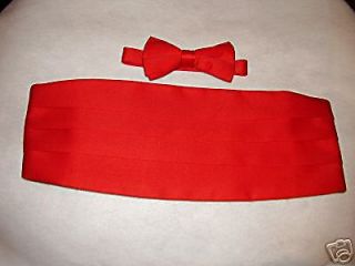 red tuxedo cumberbun and bow tie cummerbund new