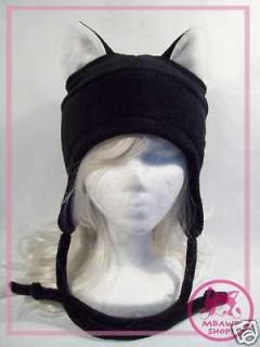 black cat hat fleece ears cosplay wolf anime new cute time left $ 19 