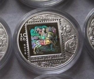 Poland 2008 450 Years of POLISH POST OFFICE Silver Proof with Hologram 