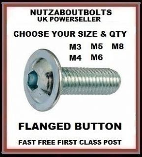   m6/m8 A2 stainless steel flanged socket button/dome allen bolts/screws