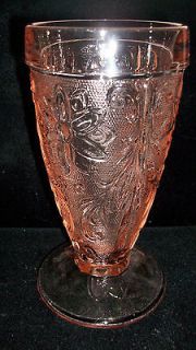 vintage depression pink glass goblet vase stemware time left $