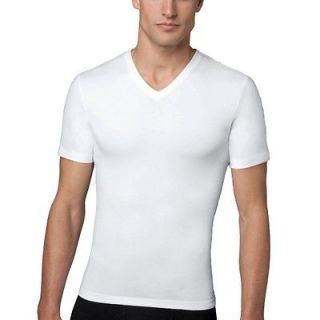 New Mens Spanx Cotton Compression V Neck Short Sleeve T Shirt Sz 