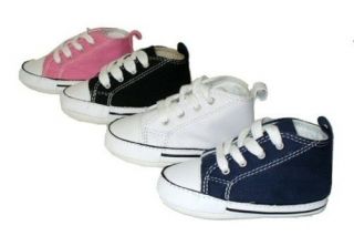 Converse First Star Crib Baby New Born Black, Navy, Pink & White Shoes 