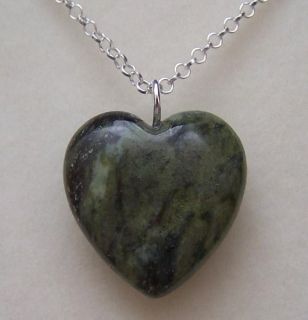 irish connemara marble heart sterling silver necklace 