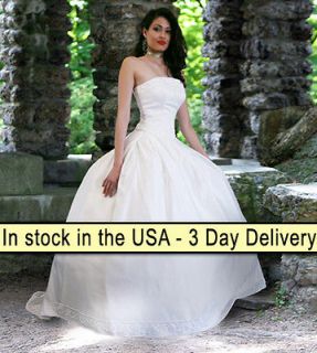 Hand Beaded Strapless 2 Piece Wedding Dress Ball Gown Size 22 Ivory 