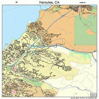 hercules california street road map ca atlas poster p time