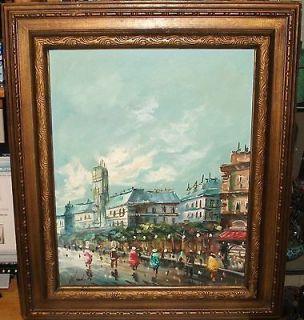 sadiq paris market street scene oil canvas painting time