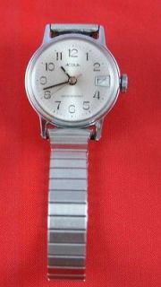 Vintage Silver Tone Acqua Wrist Watch Quartz Water Resistant Ladies 