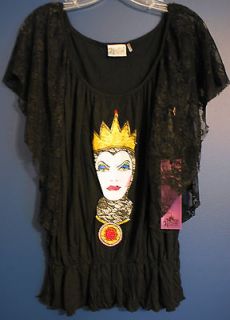New Disney World Kingdom Couture EVIL QUEEN Snow White Lace Top Shirt 