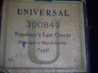 Antique Universal Player Piano Music Roll Napoleons Last Charge Paull 