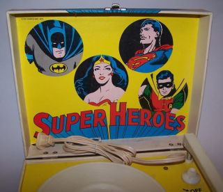 super heroes record player 1978 superman batman w woman time left $ 