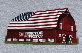 Mens New Tractor Supply Co.TSC USA Graphic Heather Gray T Shirt Retro 