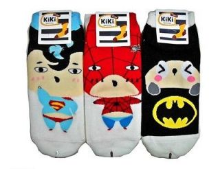 super heros avengers Superman/BATMAN/ Spider Man 3pairs of sock