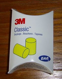 20 pr 3M CLASSIC, E A R Brand, Pillow Pack, Yellow, Soft, Foam EAR 