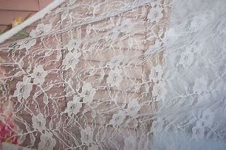   Cottage Chic Vintage Style WHITE Lace Curtain Tiers w/ Valance 36x40