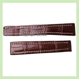 BREITLING BROWN CROCO LEATHER SWISS WATCH STRAP 16 14 16MM WIDE 