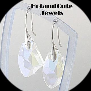   sparkling swarovski crystal platinum plated silver drop earrings nice
