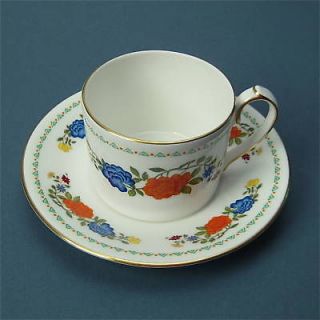 Aynsley Famille Rose Cup and Saucer Set English Bone China Asian 