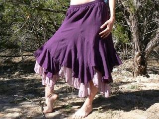   Gypsy Skirt Renaissance Pirate Costume Fairy Boho Peasant Purple