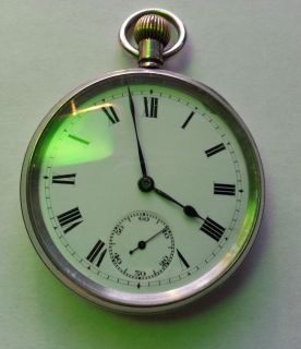   Solid SILVER CASED 15 JEWELLED SWISS LEVER POCKET WATCH WORKING order