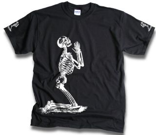 Mens Funny Skeleton Prayer T Shirts 12 Colours Sm  3XL Goth Bones 