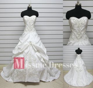 Discount White/Ivory A Line Plus Size Sweetheart Long Wedding Bridal 