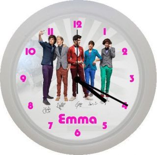 personalised 1 one direction plastic wall clock gift time left