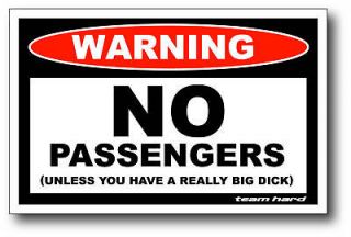 no passengers big d ck funny sticker decal atv utv