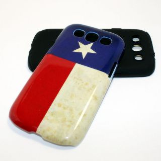 in 1 Hybrid Case For Samsung Galaxy S3 I9300 Texas State Flag Black 