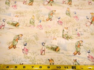 Beatrix Potter Cotton Fabric The Tale of Aunt Jemima Puddle Duck 