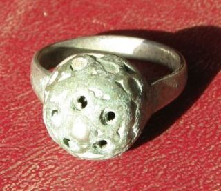 AUTHENTIC ANCIENT SILVER ISLAMIC CRUSADER RING 8 1/4 US 18.25mm 8665