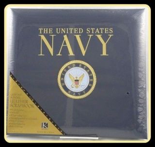 Company Navy Scrapbook Leather Album Military Emblem 12X12