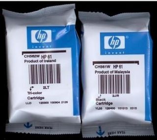 NEW Genuine HP 61 Tri Color & Black Ink Combo CH561W & CH562W