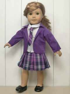 4PC Purple Uniform Doll Clothes outfit for 18 american girl new #V1C