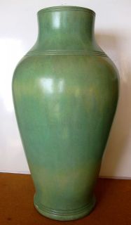 lct tiffany celedon green monumental art pottery vase time left