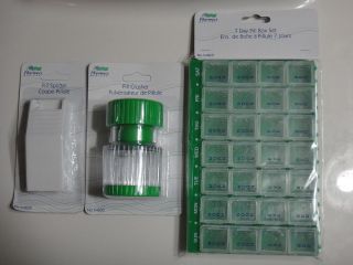 NEW PILL CRUSHER AND 1 PILL CUTTER SPLITTER and one 7 Day Pill Box
