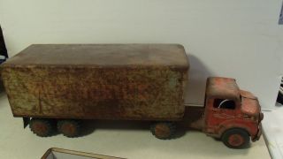 marx vintage tin truck woolworth tractor trailer 