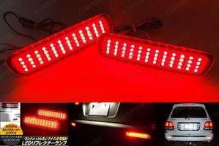 Toyota Land Cruiser Red Lens LED Rear Bumper Reflector Tail Brake Stop 