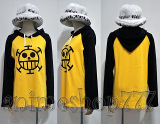 One Piece Trafalgar Law Hoodie + Hat Cosplay Party Costume New Free 