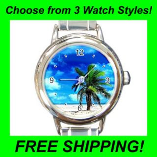 Leaning Palm Tree Design   Italian Charm Watch (3 Watch Styles) BB1242