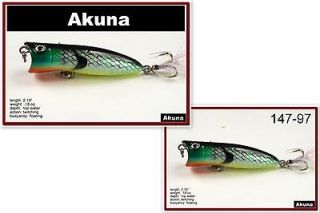   ™ Lot of two 2.2 Bluegill Bass Trout Topwater Fishing Lure Popper