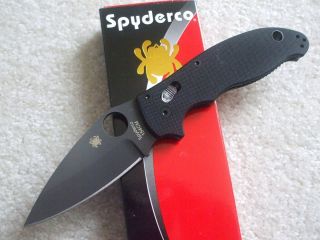 spyderco manix 2 dlc black blade knife c101gpbbk2 new time