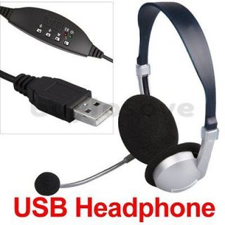usb headphone headset mic microphone for voip msn pc from