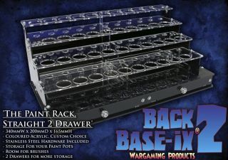   Bottle Rack Modular Organizer for Vallejo Paint 42 Pots & 2 Drawers