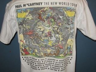 vintage 90s PAUL MACCARTNEY NEW WORLD TOUR T Shirt MEDIUM rock concert 